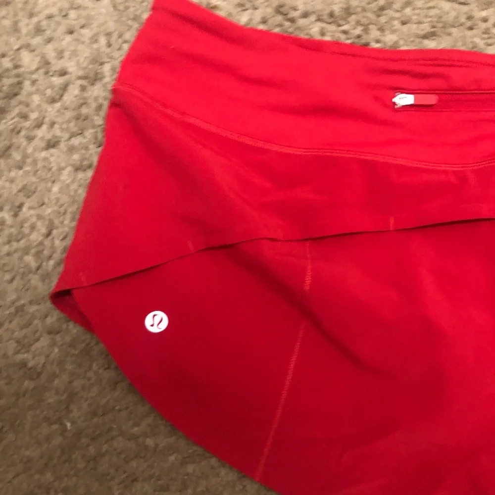 lululemon athletica Women's Red Running Shorts Size 10 NWOT beautiful